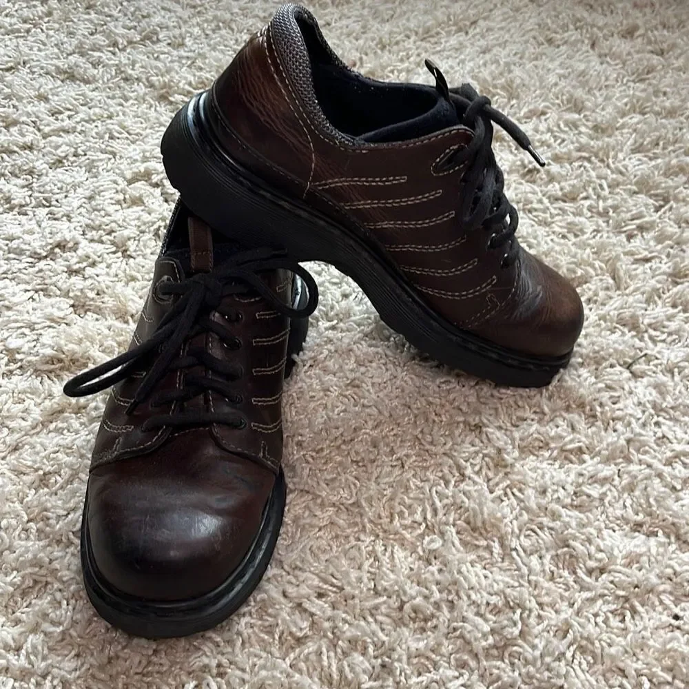 Dr. Martens Vintage Brown Lace-up Shoes Made in England AW004 Mens Size 8